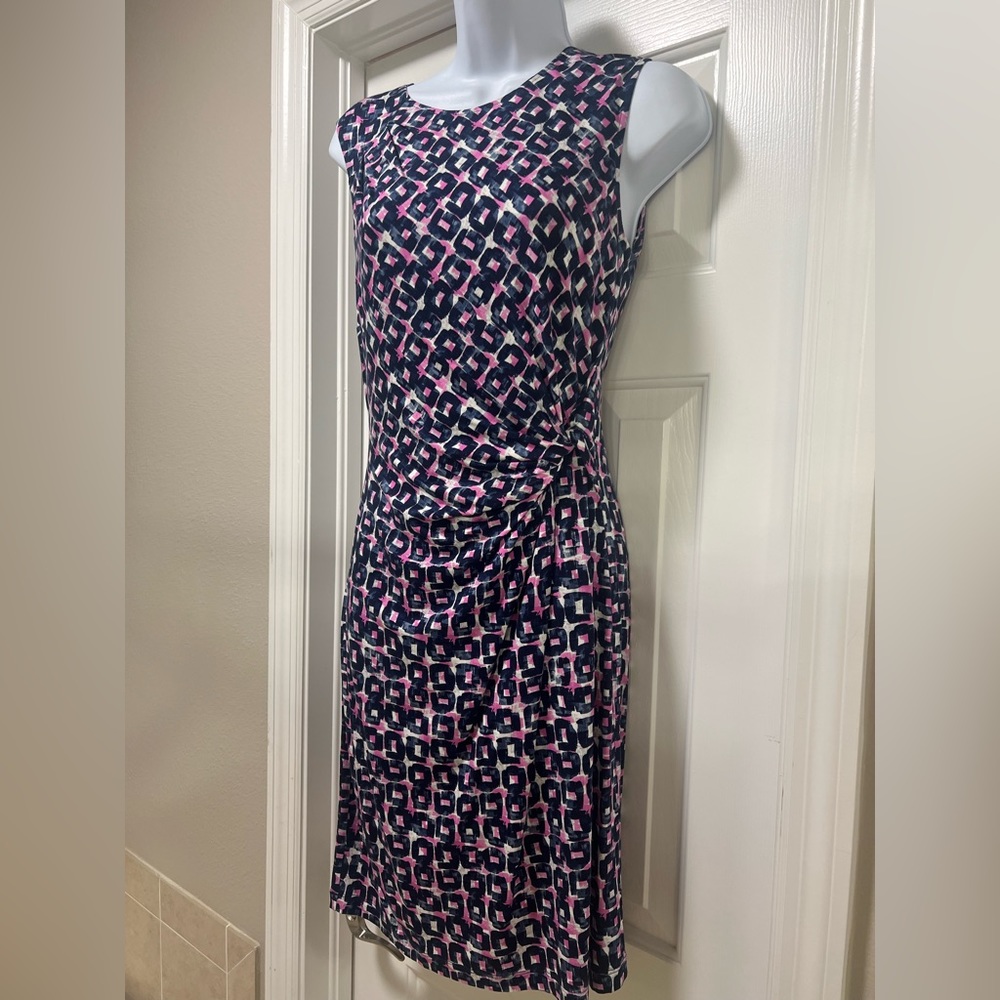 NIC+ZOE Sleeveless Printed twist front dress. size PP